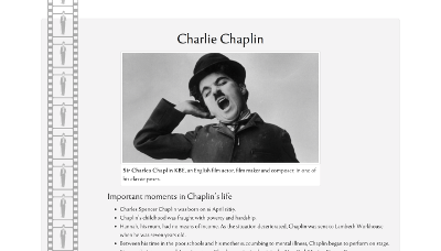 charlie chaplin tribute site